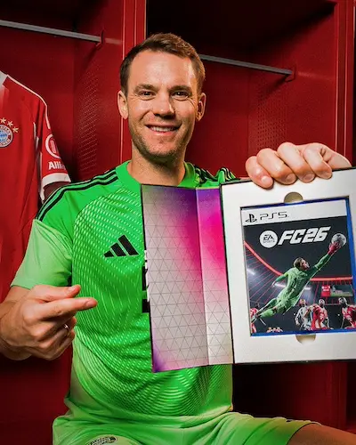 "The Club is Yours 💪 Big thanks to @easportsfc for my copy of #FC26. Let’s go!"  - Foto: Manuel Neuer FC26/PS5/Instagram